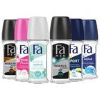 Fa Men Invisible Power
Fa Pink Passion
Fa Soft & Control
Fa Men Fresh Pulse
Fa Sport
Fa Aqua roll on deodorant